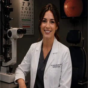 Portrait representing Dr. Jennifer Wang, the ophthalmologist persona